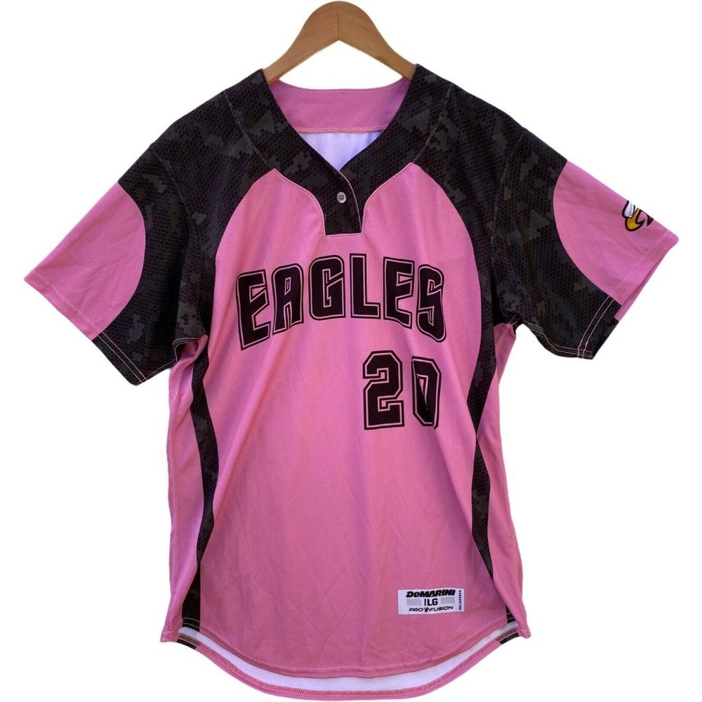 DeMarini Womens Jersey Size Large Pink Eagles #20 One Button Polyester NWOT